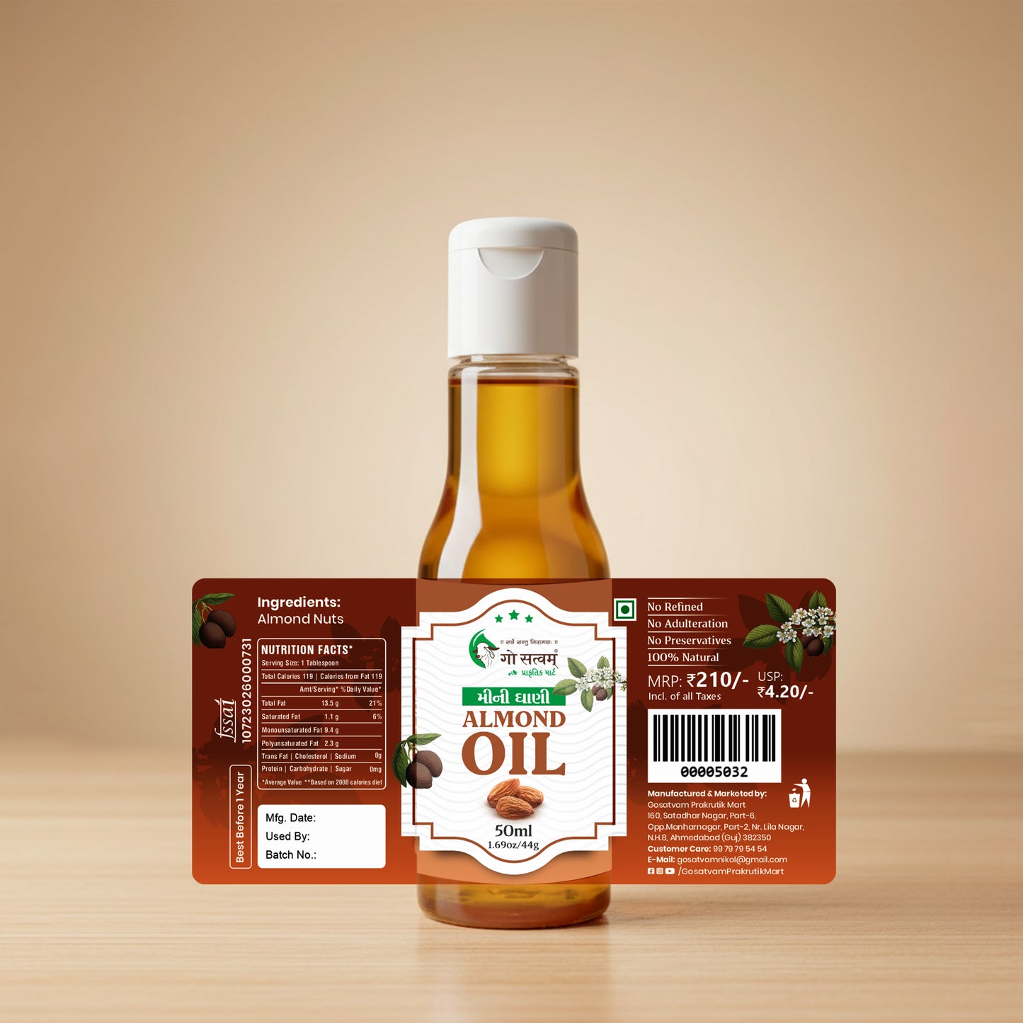 Gosatvam Prakrutik Mart Almond Oil