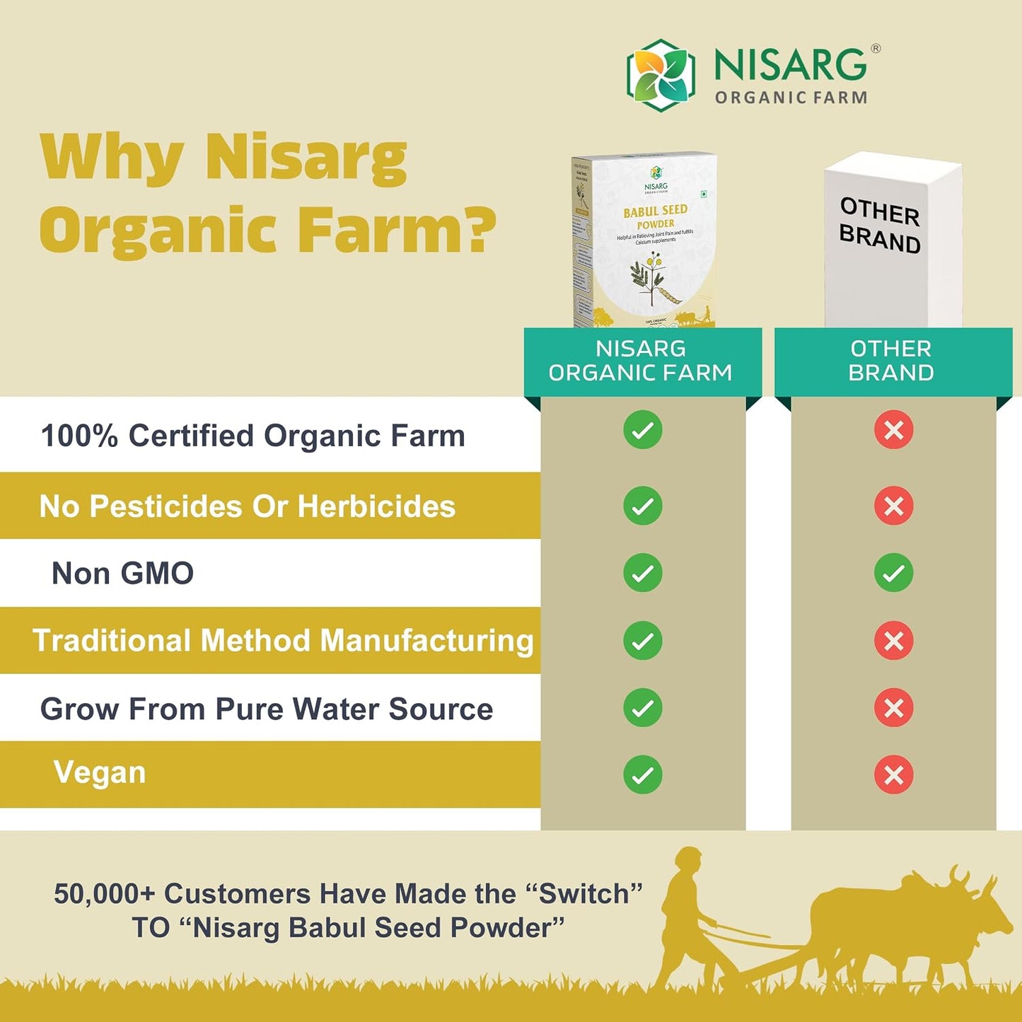 Nisarg Organic Farm Babul Seeds Powder (100 GM) (PACK OF 2)