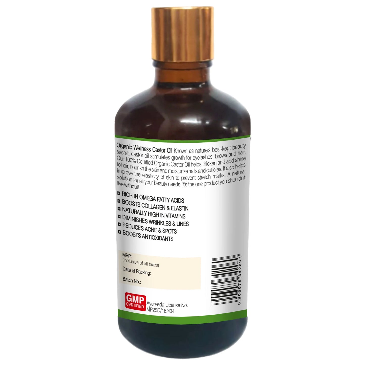 Organic Wellness Castor Oil Beauty Enhancer for Healthy Skin and Strong Hair