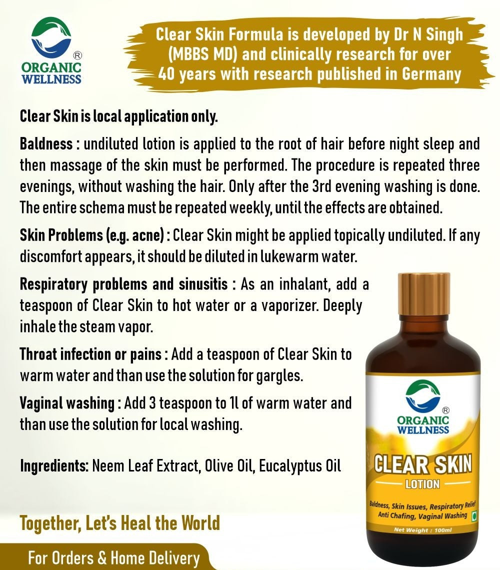 Organic Wellness Clear Skin Lotion