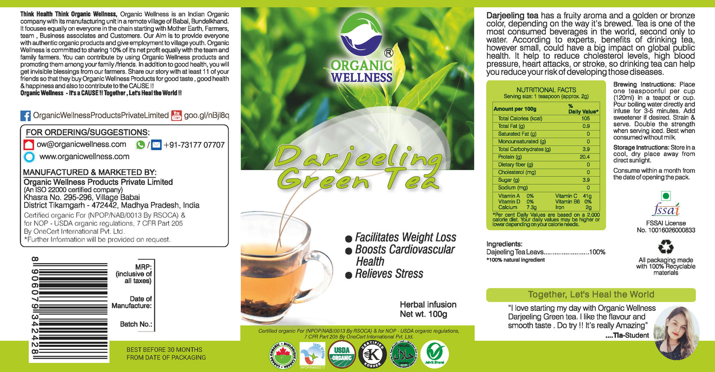 Organic Wellness Darjeeling Green Tea