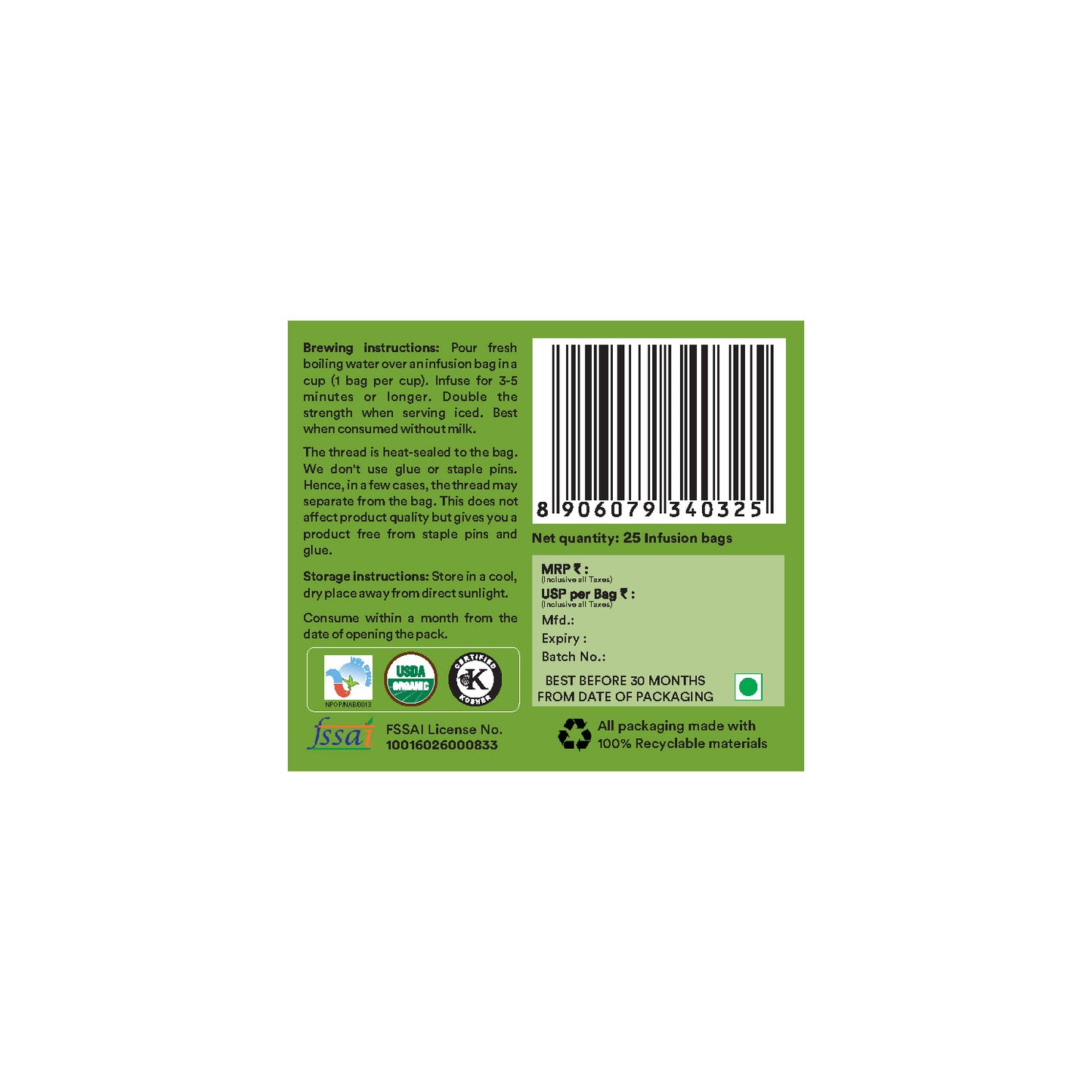 Organic Wellness Tulsi Green Tea Classic