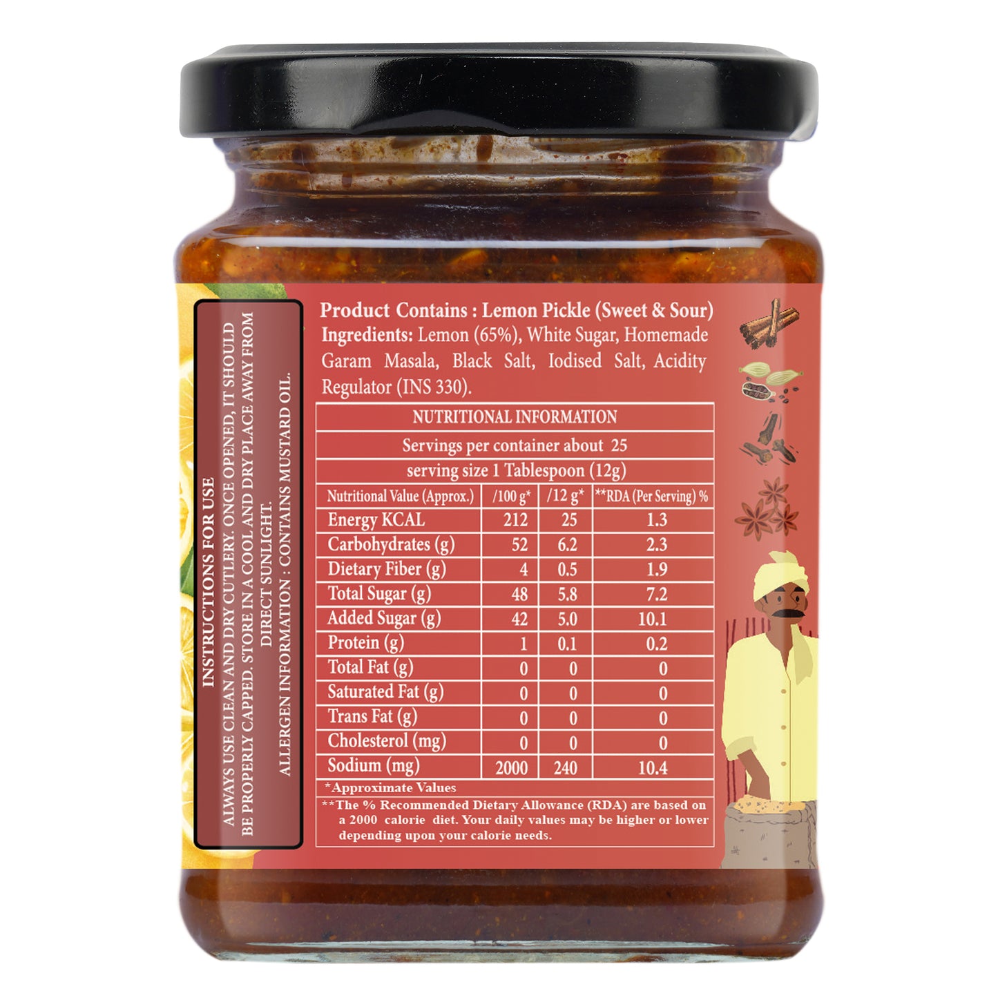 Organic Nation Khatta Meetha Nimbu (Sweet Lemon Pickle)