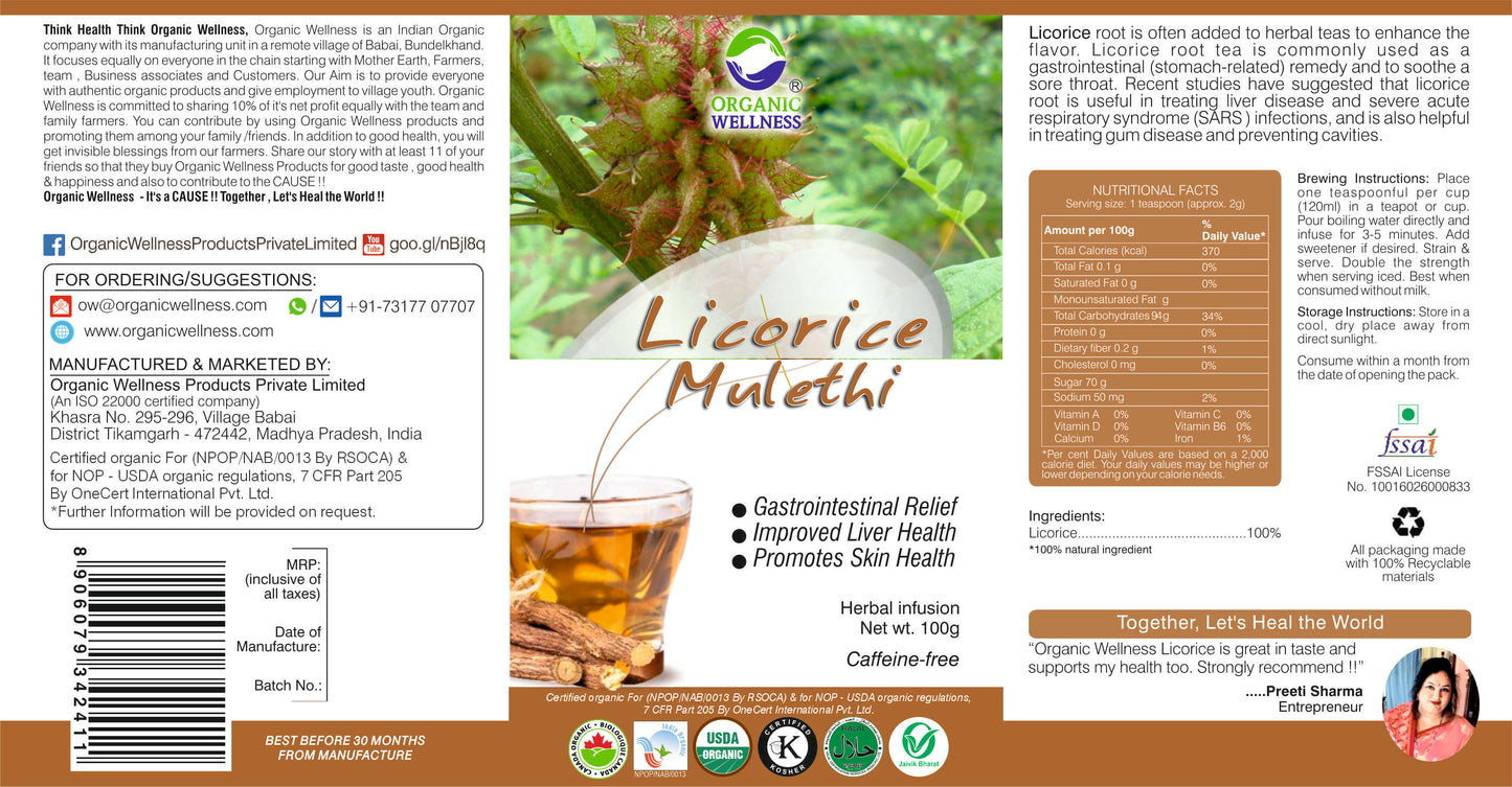 Organic Wellness Licorice Mulethi Tea
