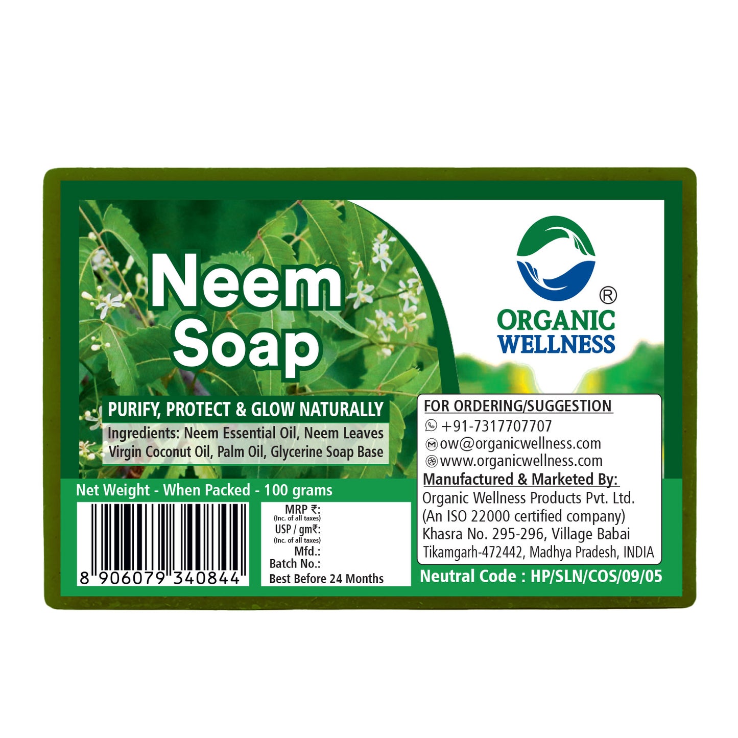 Organic Wellness Neem Soap
