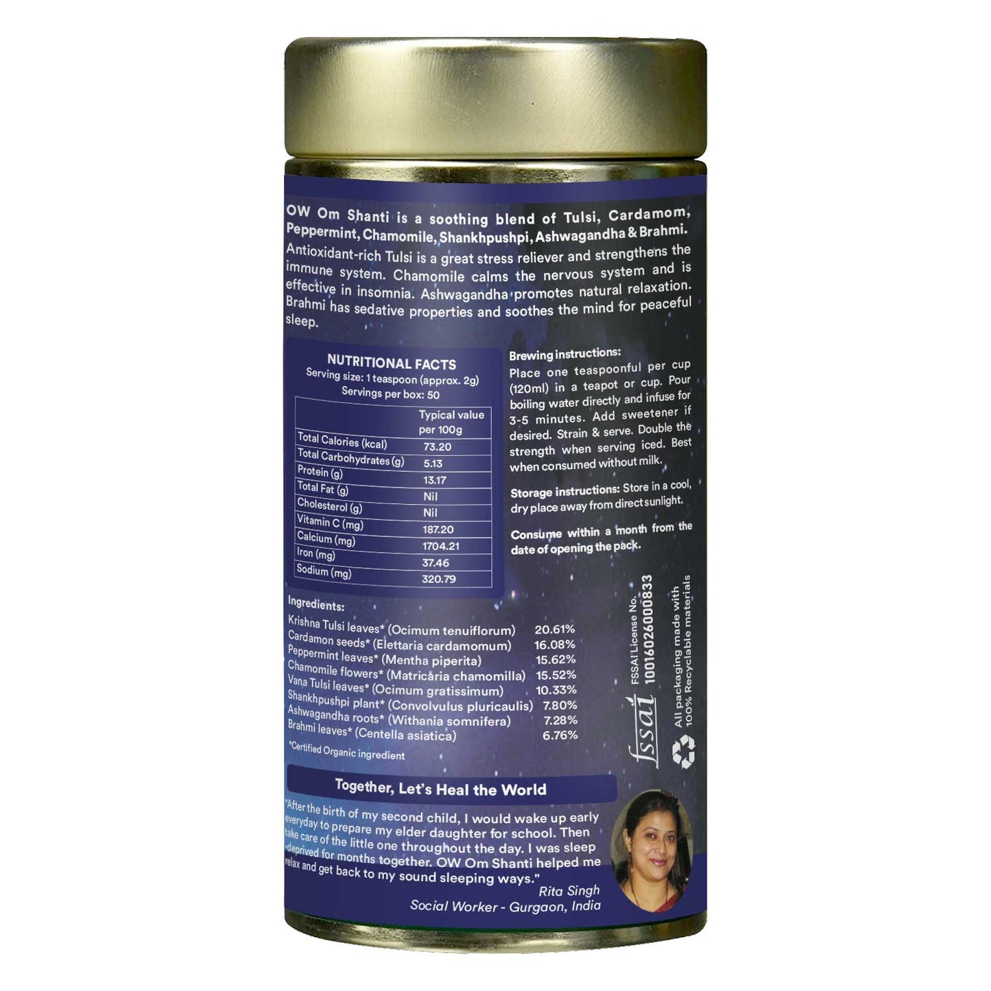 Organic Wellness OM Shanti Tea (100 GM)