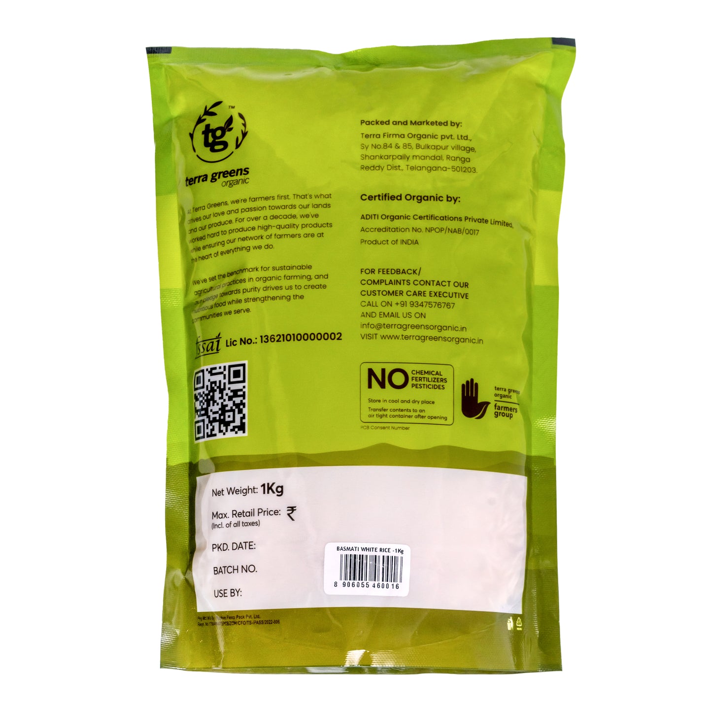Terra Greens Organic Basmati White Rice