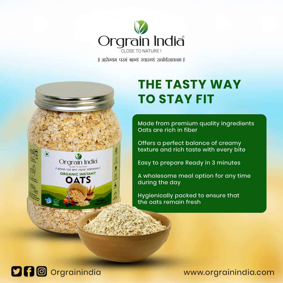 Orgrain India Organic Instant Oats 400 gm