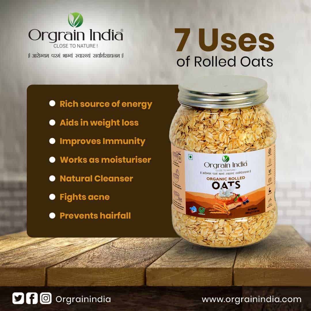 Orgrain India Organic Rolled Oats 500 gm