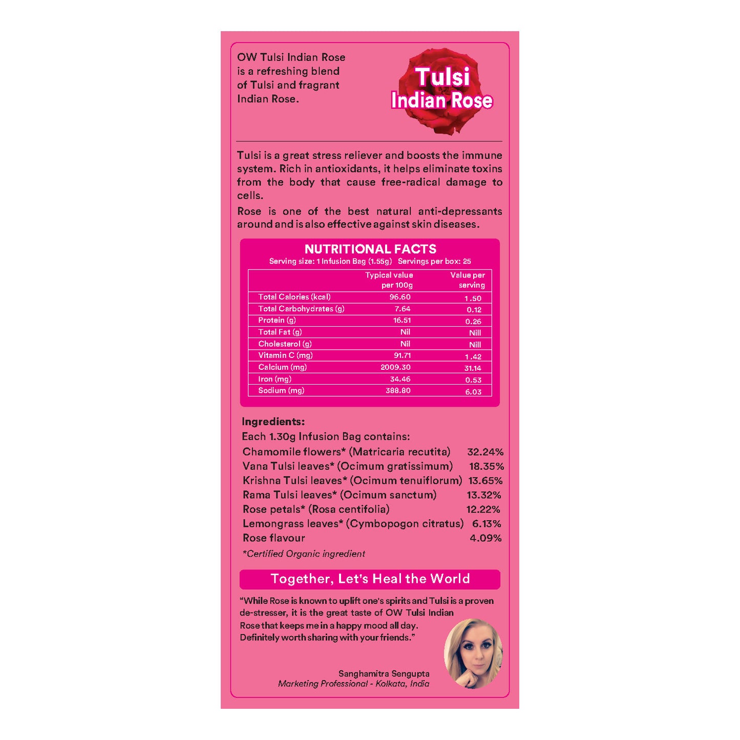 Organic Wellness Tulsi Indian Rose Tea