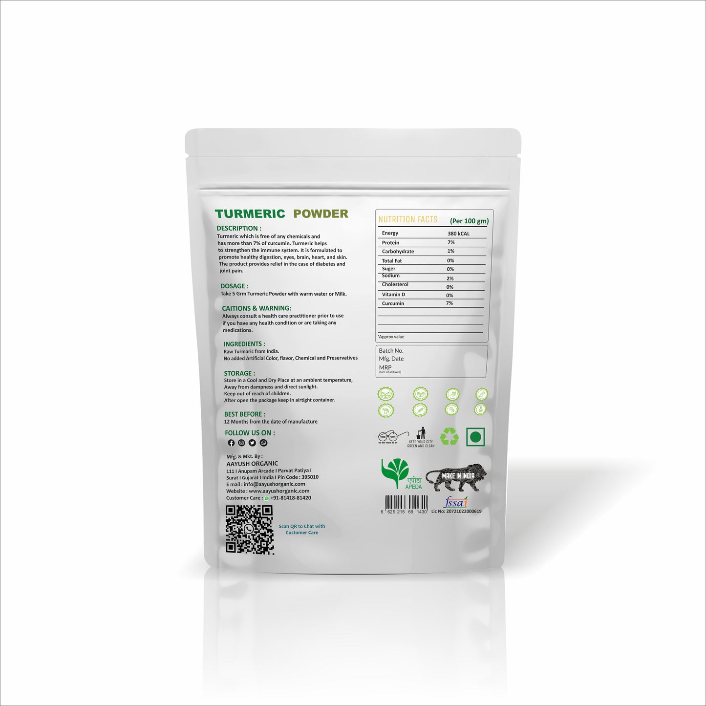 Aayush Organic Turmeric Powder