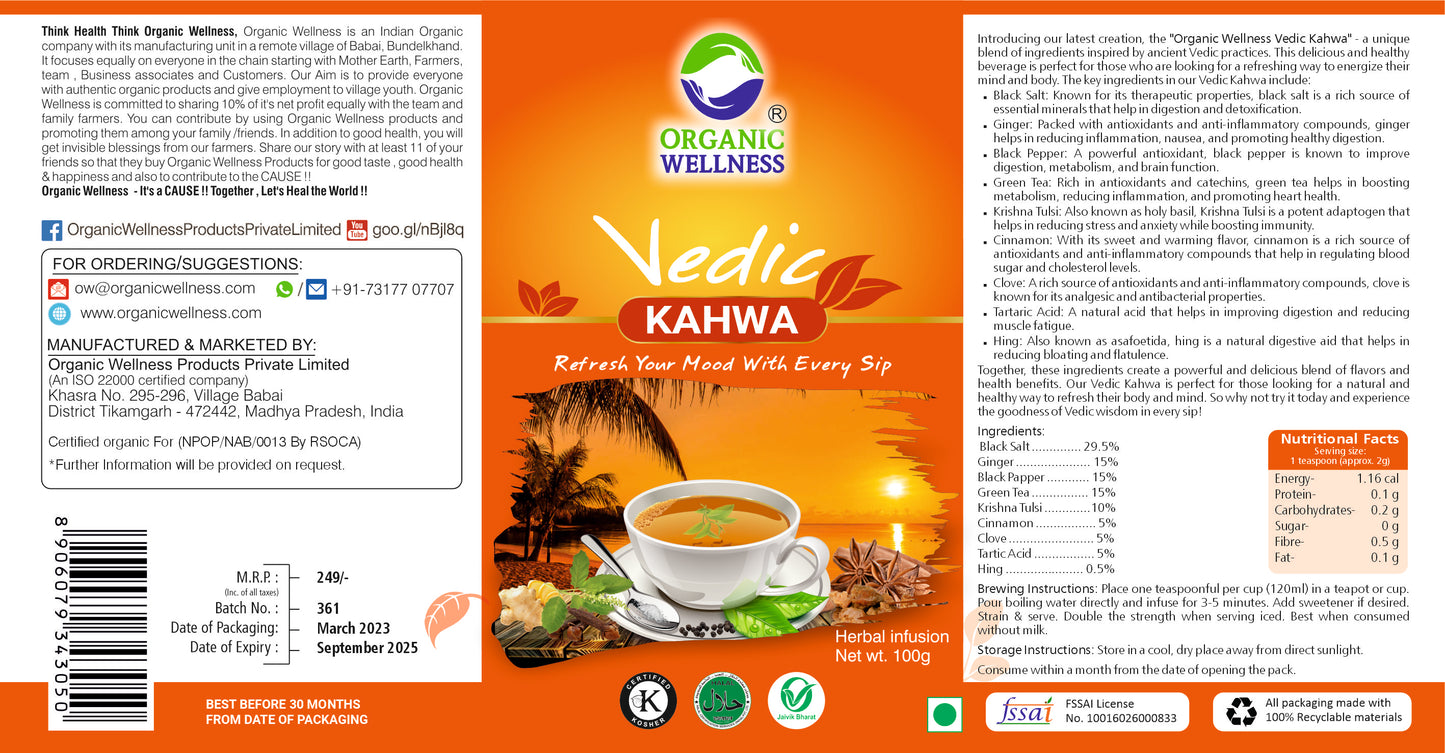 Organic Wellness Vedic Kahwa Tea
