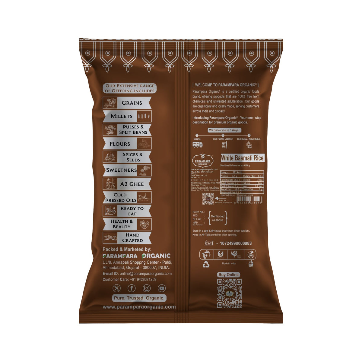 Parampara Organic White Basmati Rice