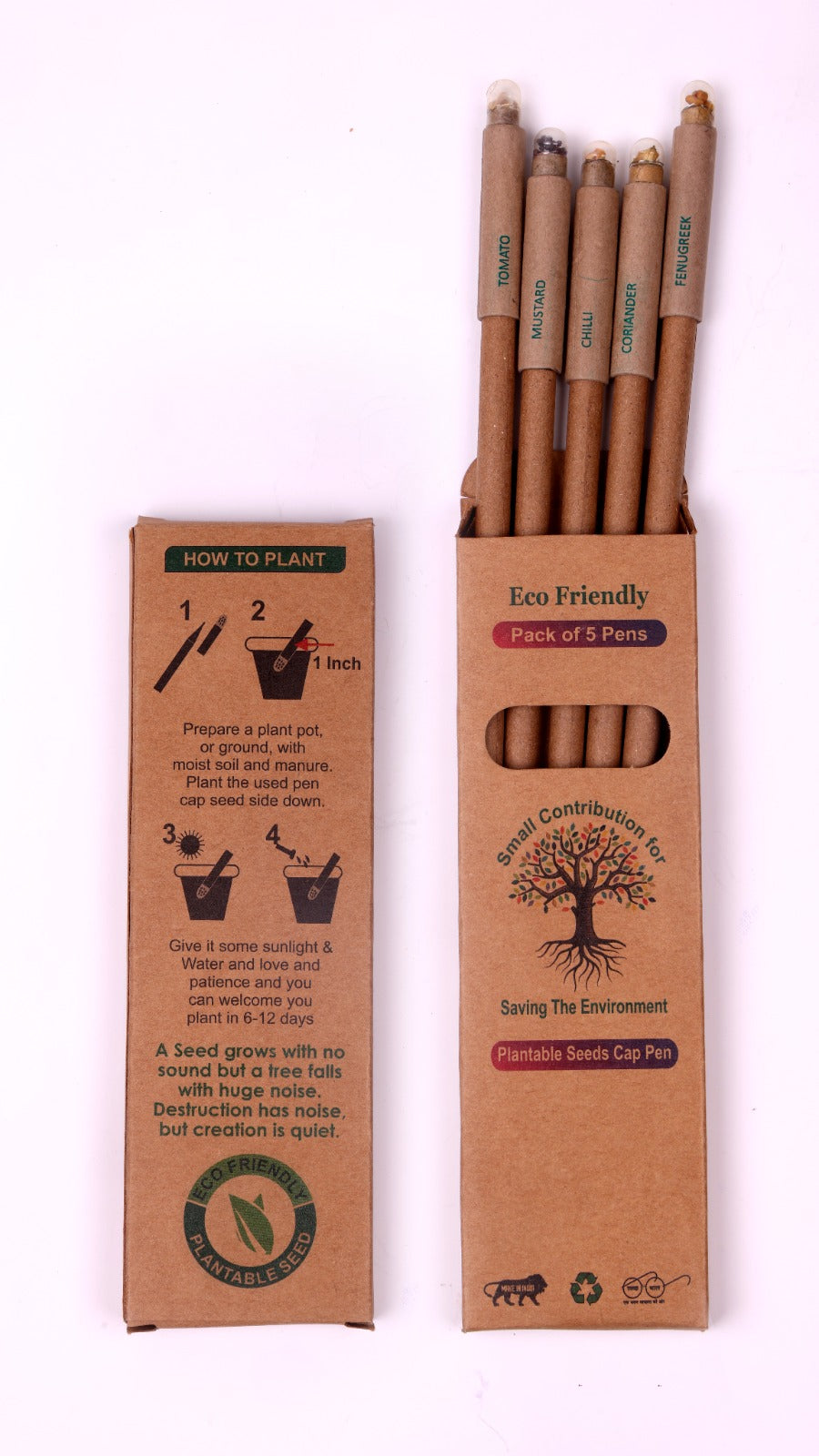 Vidigo Pencils Plantable Seed Cap With Paper Pen (5 Pcs)