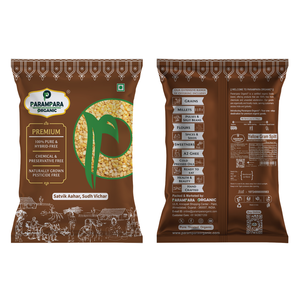 Parampara Organic Yellow Gram Split (Moong Mogar Dal)
