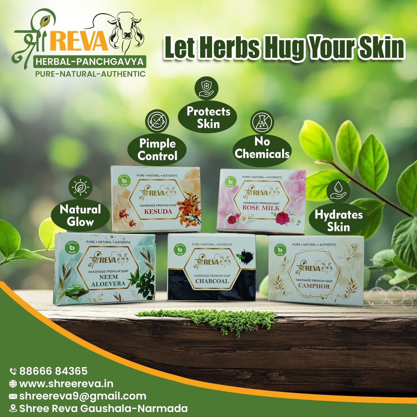 Shree Reva Herbal Handmade Soap- Camphor