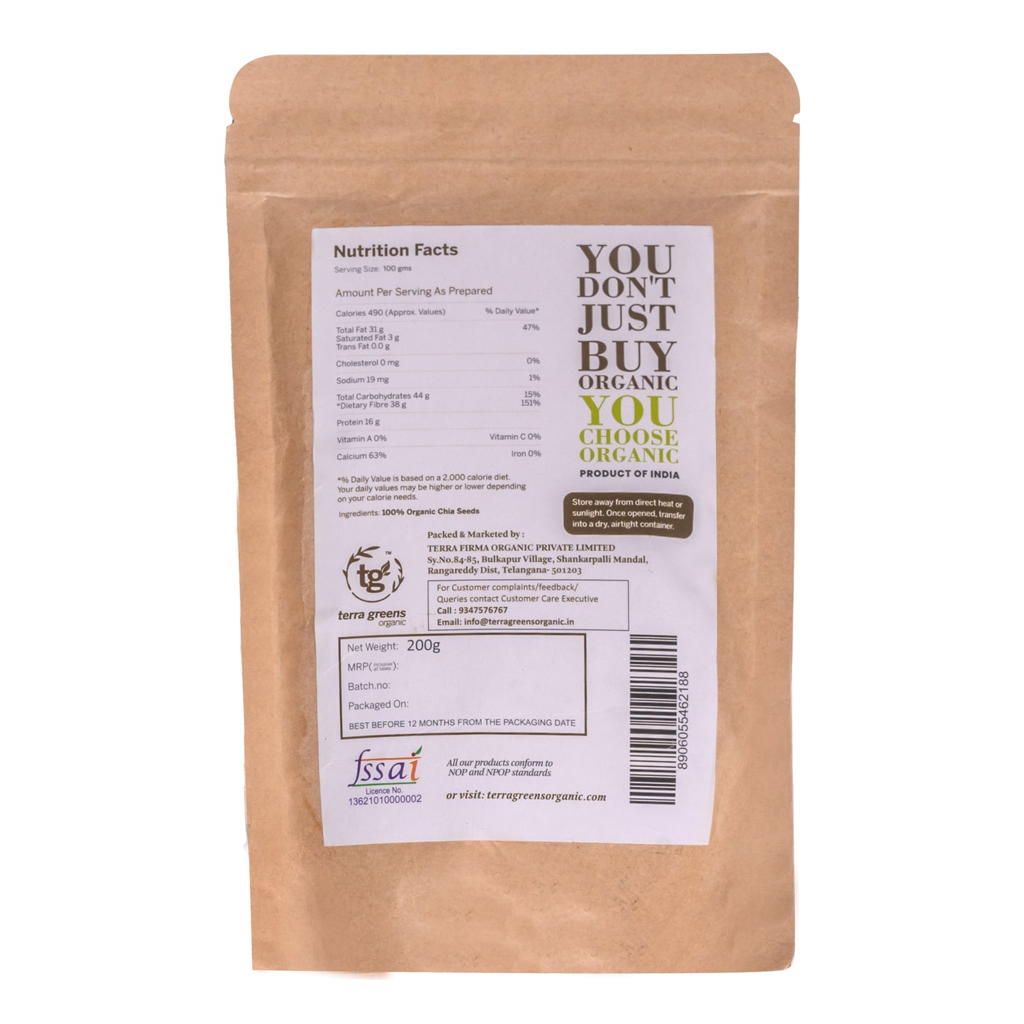 Terra Greens Organic Chia Seeds