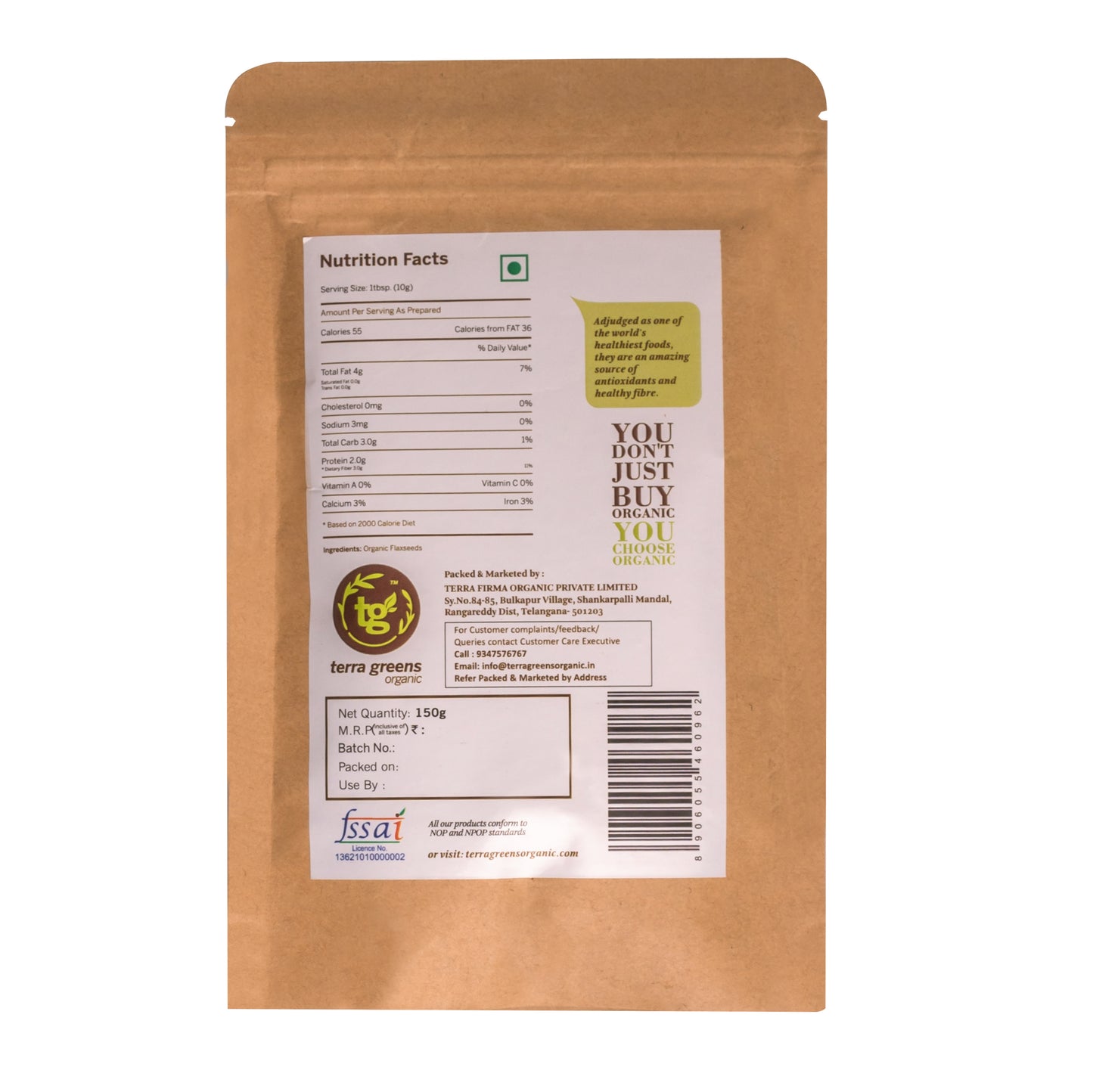 Terra Greens Organic Flax Seeds