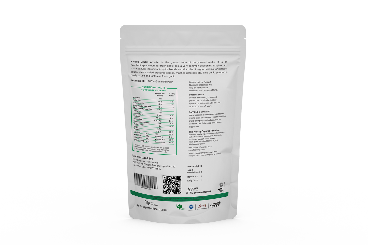 Nisarg Organic Farm Garlic Powder (100 GM)
