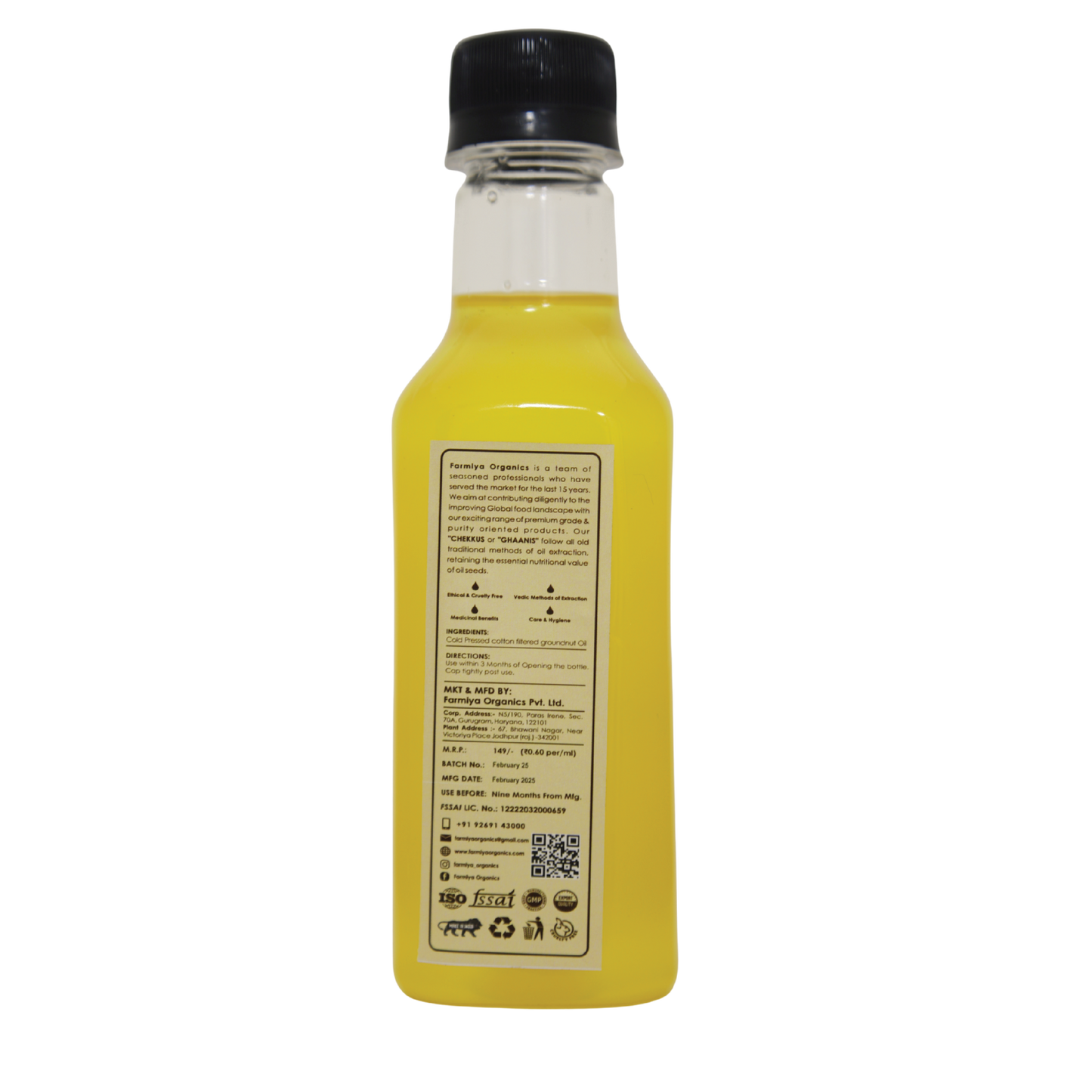 Farmiya Organics Groundnut Oil 250 ML