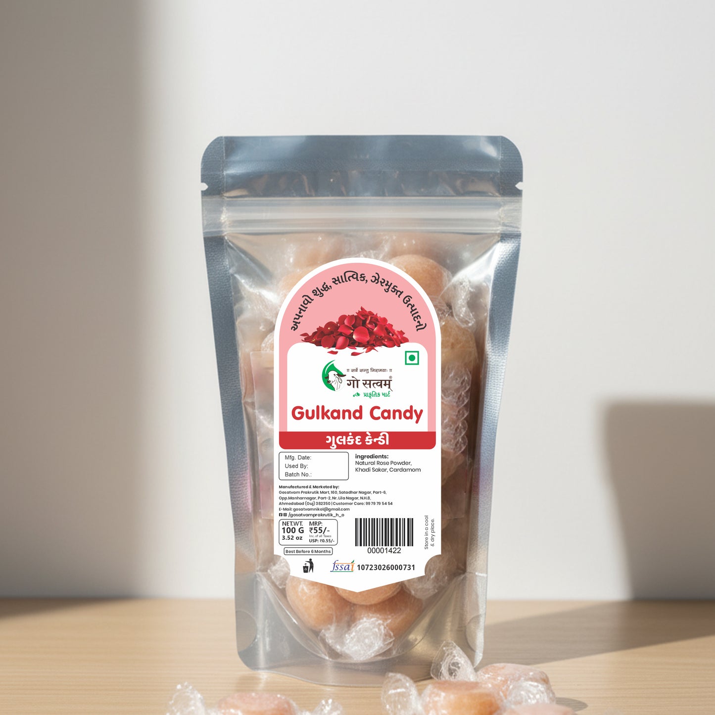 Gosatvam Prakrutik Mart Gulkand Candy