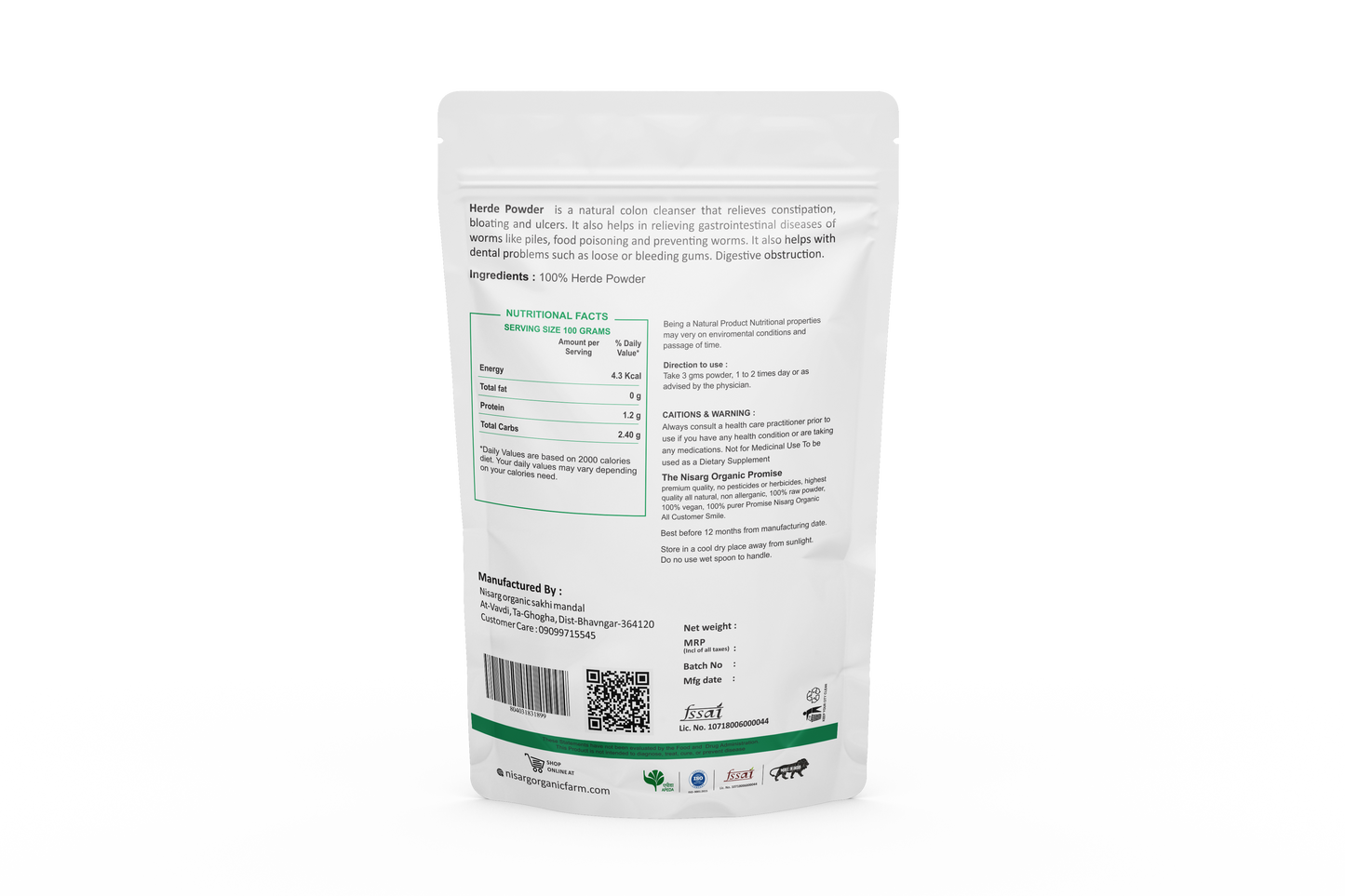 Nisarg Organic Farm Harde Powder (100 GM)