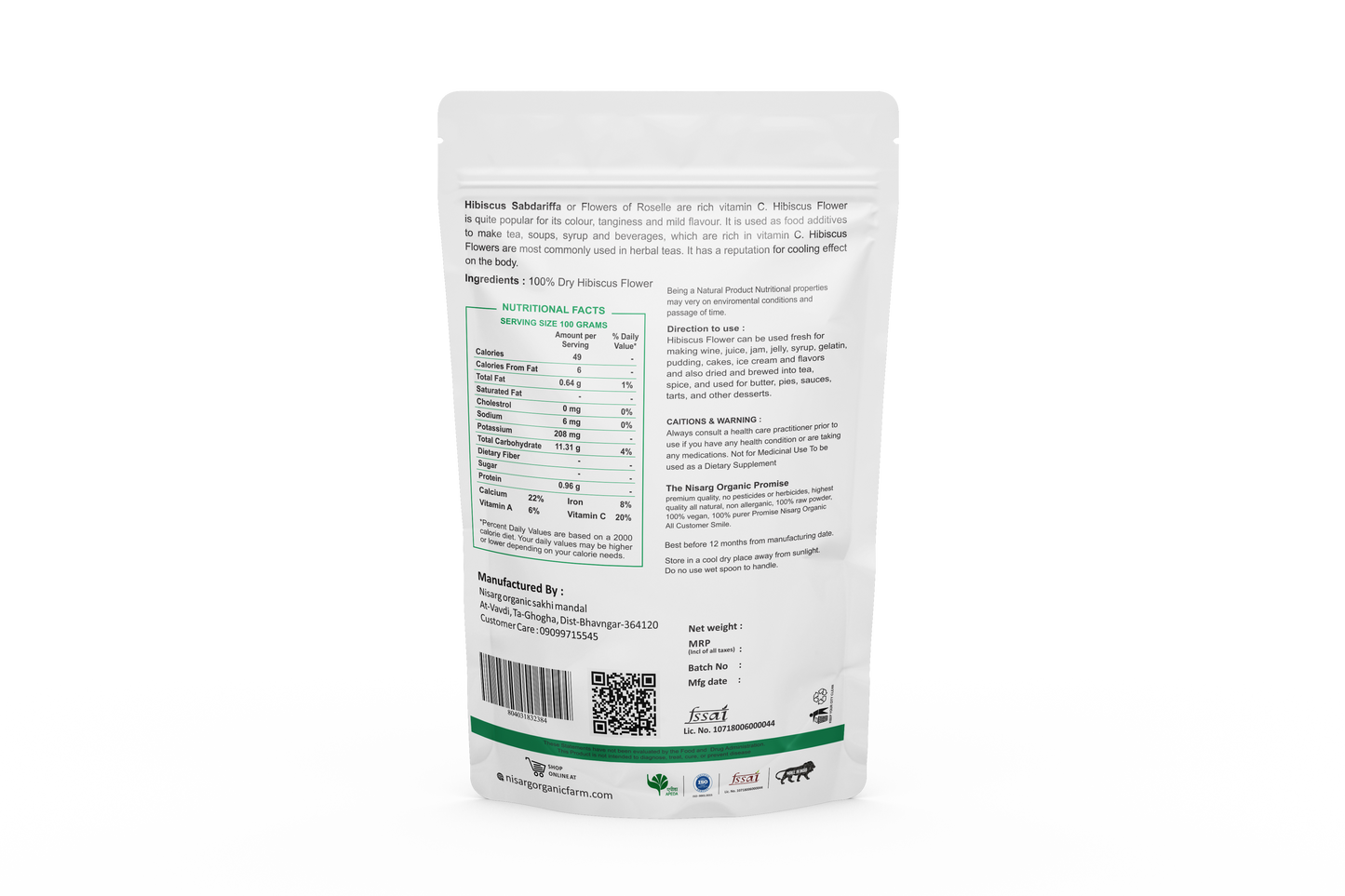 Nisarg Organic Farm Hibiscus Flower (100 GM)