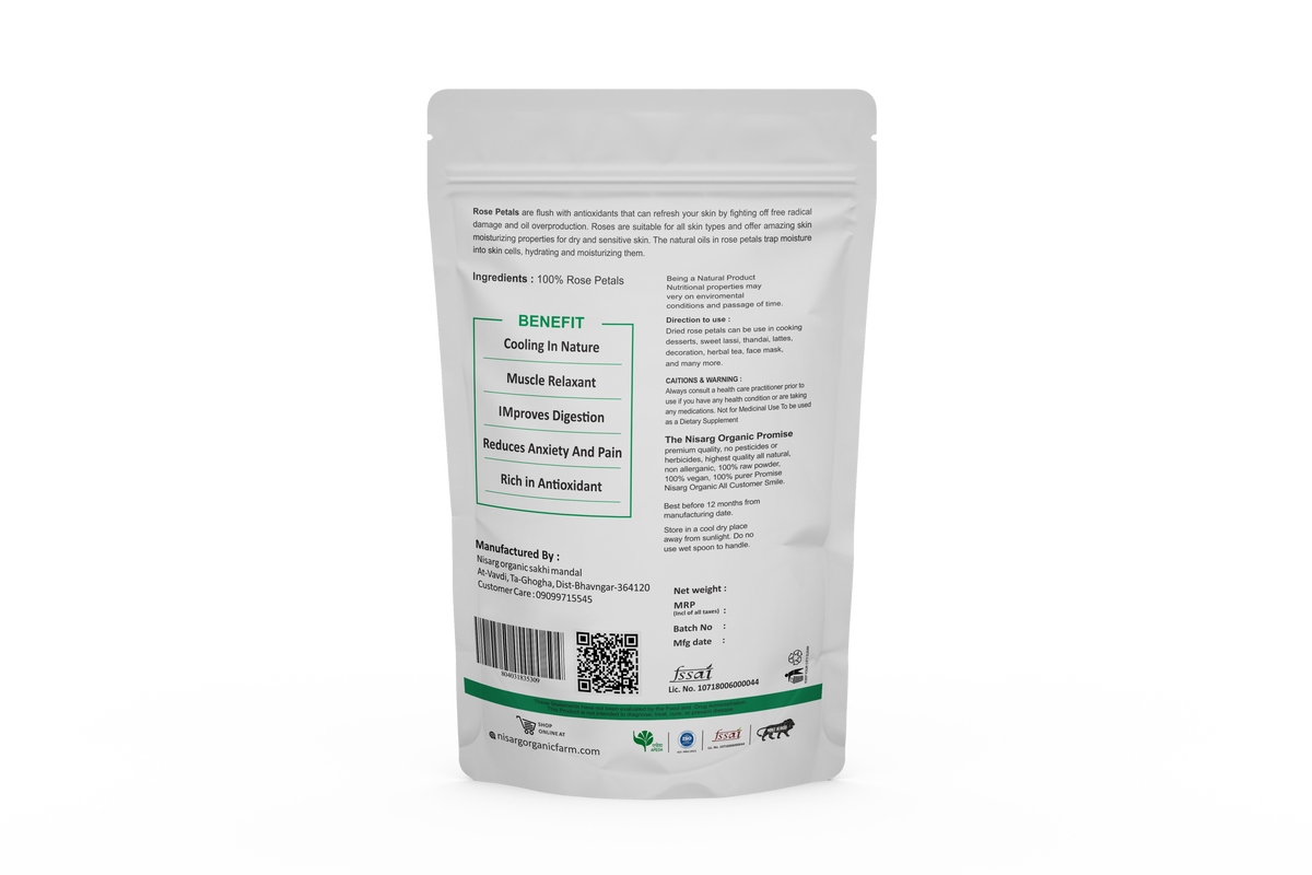 Nisarg Organic Farm Rose Dry Petals (100 GM)