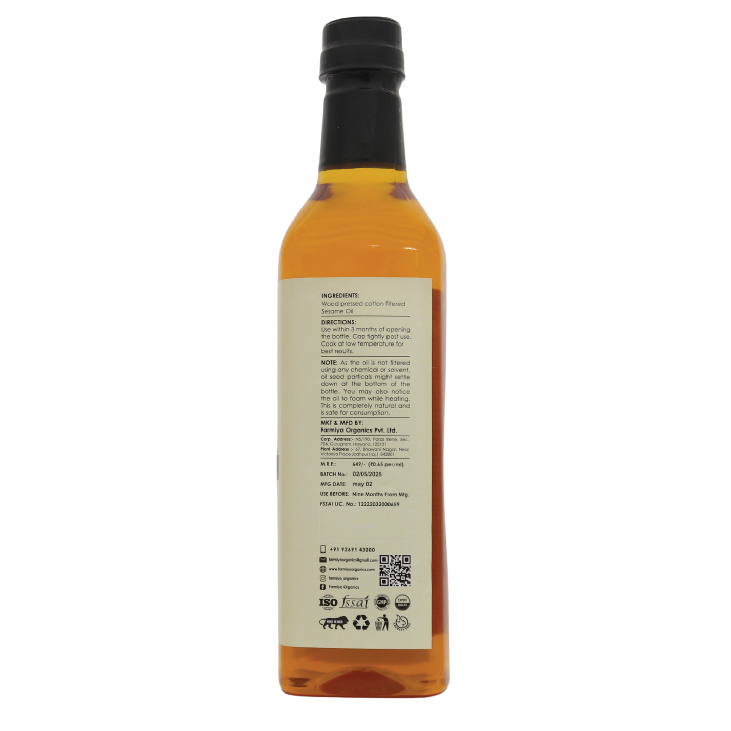 Farmiya Organics Sesame Oil 1 Liter