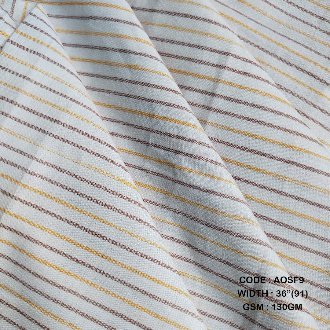 Adidev Textile NATURAL STRIPES: WHITE & MUSTURD BROWN ( 130 GSM AOSF9 )