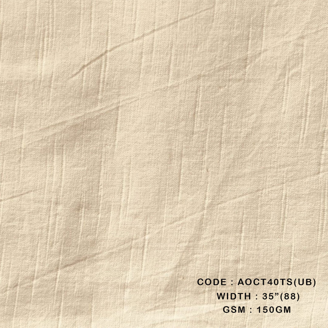 Adidev Textile Regular slub cotton unbleached fabrics (150 GSM AOCT40TS(UB))