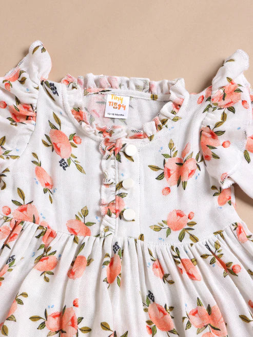 Tiny Tiggy 100% Bamboo Muslin Baby Frock with Matching Shorts | Ultra Soft & Breathable Outfit Set for Girls