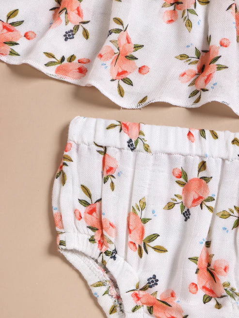 Tiny Tiggy 100% Bamboo Muslin Baby Frock with Matching Shorts | Ultra Soft & Breathable Outfit Set for Girls