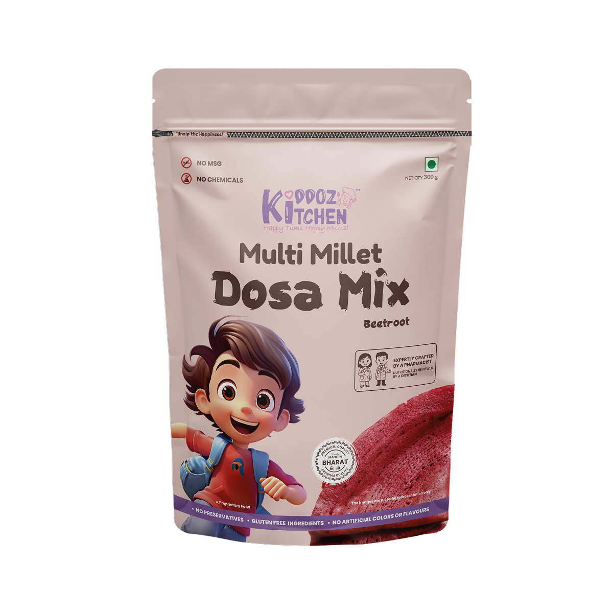 Kiddoz Kitchen Multi Millet Beetroot Dosa Mix (300 GM)