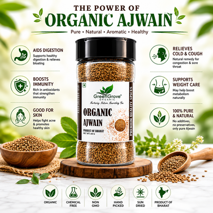GreenGrove Organic Ajwain (60 GM)