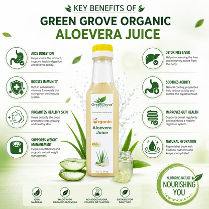 GreenGrove Organic Aloevera Juice (500 ML) (PACK OF 2)