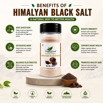 GreenGrove Himalyan Black Salt (100 GM) (PACK OF 3)