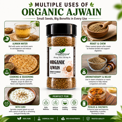 GreenGrove Organic Ajwain (60 GM)