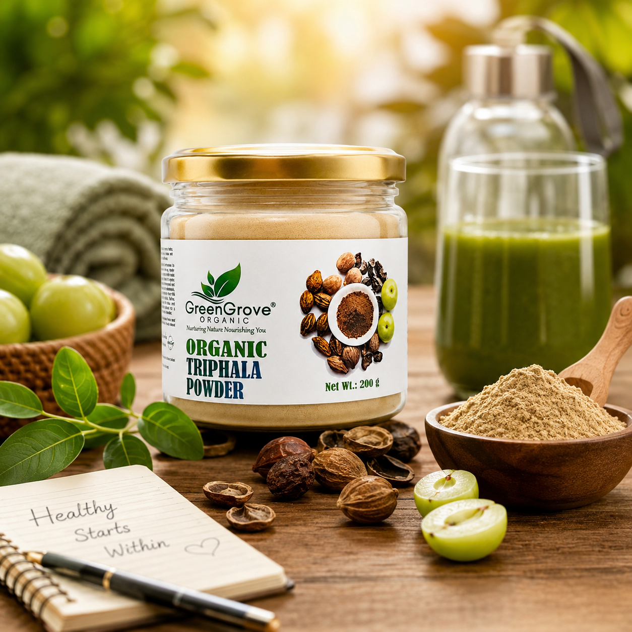 GreenGrove Organic Triphala Powder (200 GM) (PACK OF 2)