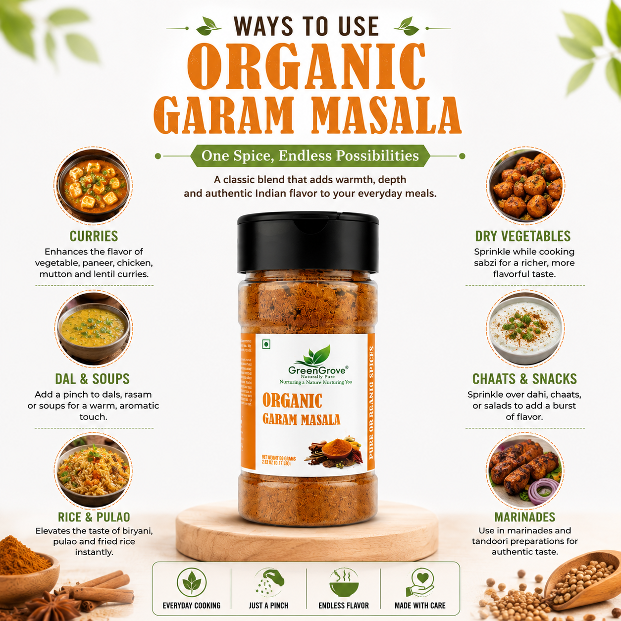 GreenGrove Organic Garam Masala (50 GM) (PACK OF 2)
