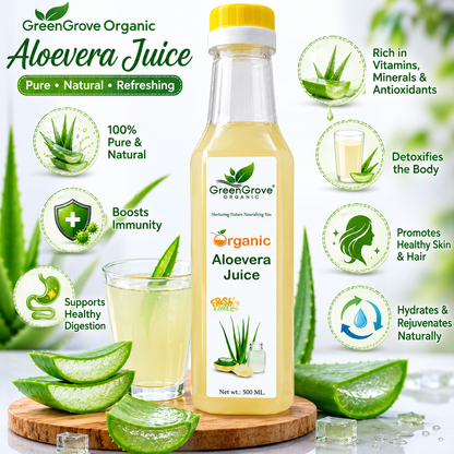 GreenGrove Organic Aloevera Juice (500 ML) (PACK OF 2)