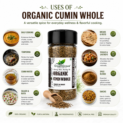 GreenGrove Organic Cumin Whole (60 GM) (PACK OF 3)