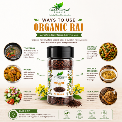 GreenGrove Organic Rai (80 GM) (PACK OF 4)