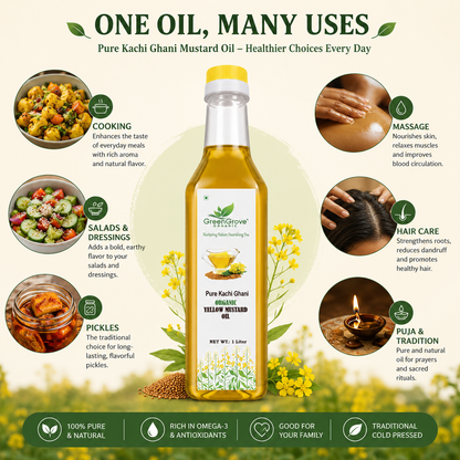 GreenGrove Organic Yellow Mustard Oil (1 L)