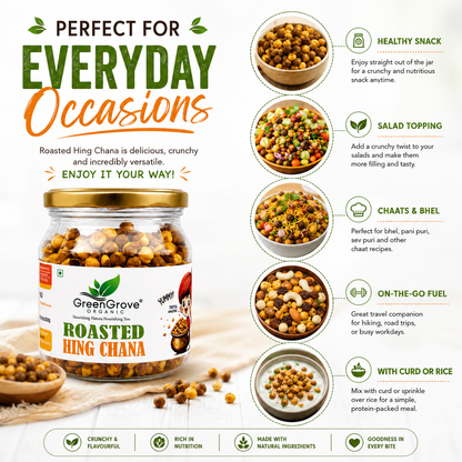 GreenGrove Organic Roasted Hing Chana (200 GM) (PACK OF 2)