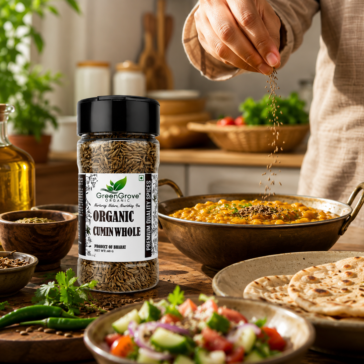 GreenGrove Organic Cumin Whole (60 GM) (PACK OF 3)