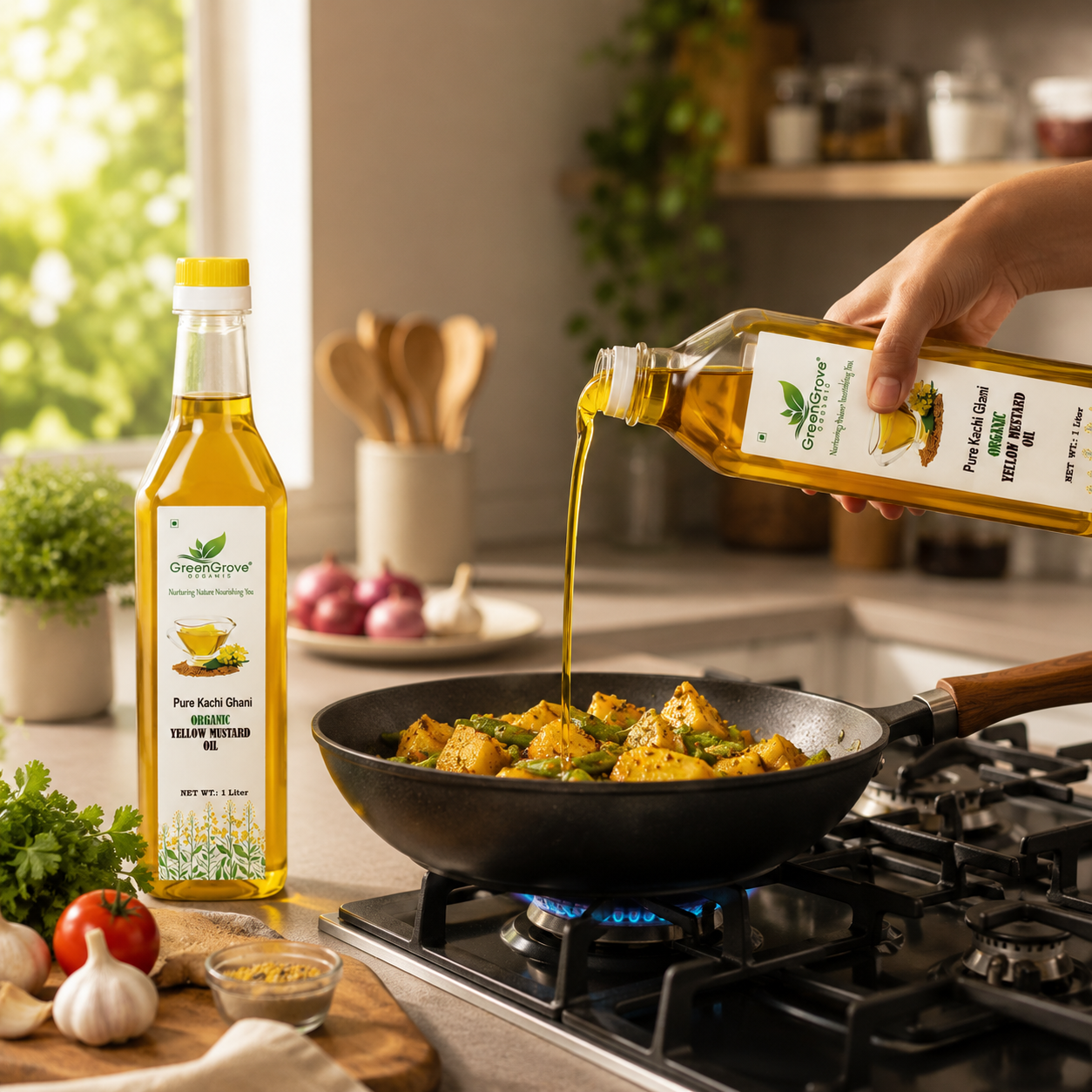 GreenGrove Organic Yellow Mustard Oil (1 L)