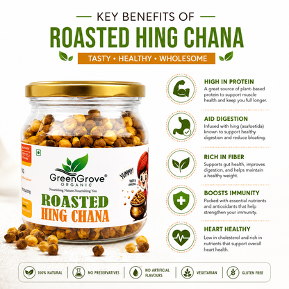 GreenGrove Organic Roasted Hing Chana (200 GM) (PACK OF 2)