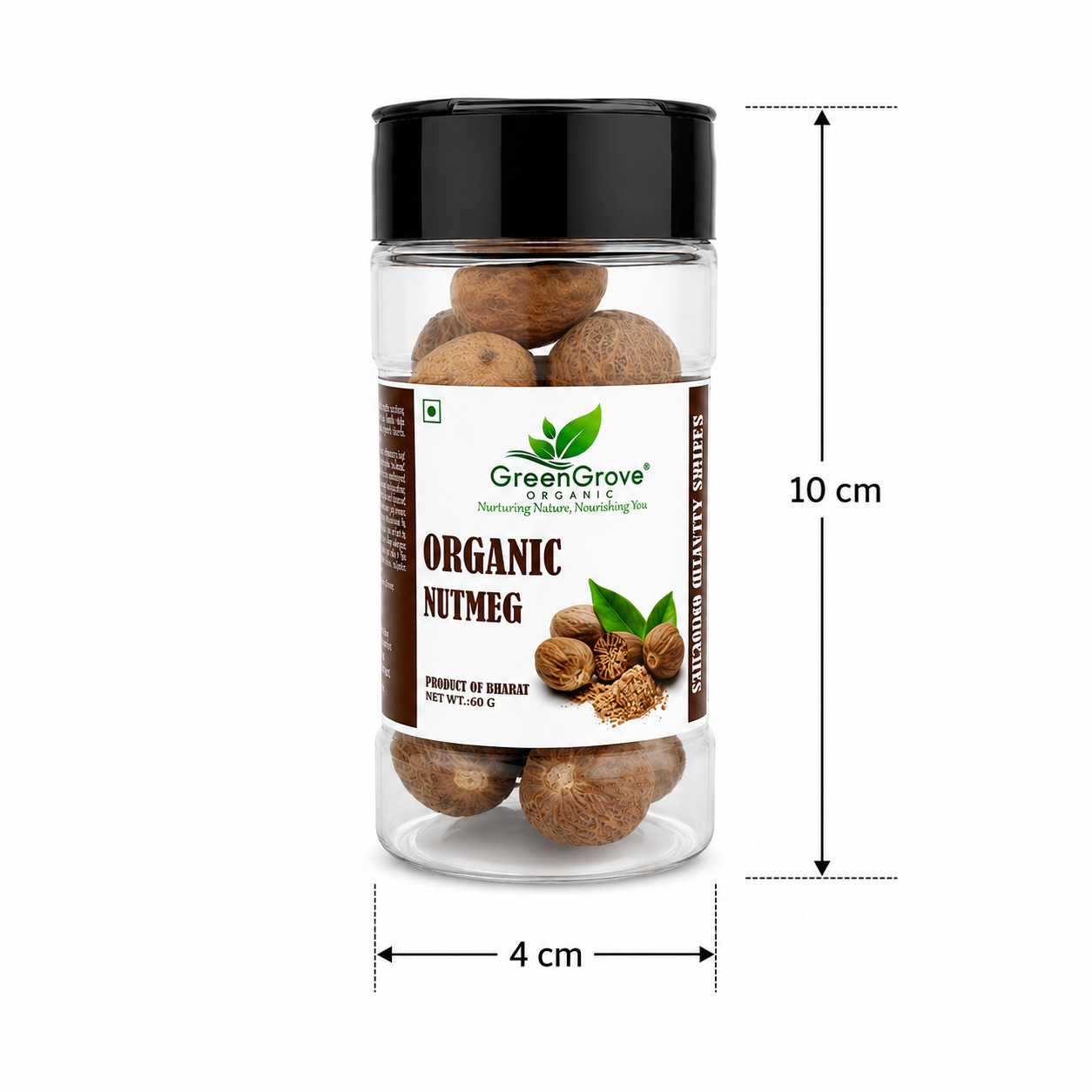 GreenGrove Organic Nutmeg (60 GM) (PACK OF 4)