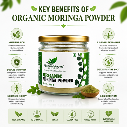GreenGrove Organic Moringa Powder (150 GM) (PACK OF 2)